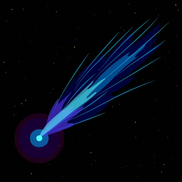 Comet Starry Sky Vector Illustration — 스톡 벡터