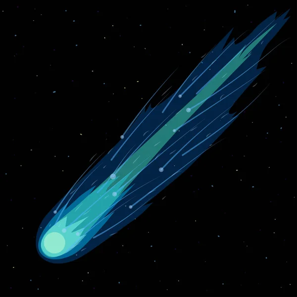 Comet Starry Sky Vector Illustration — ストックベクタ