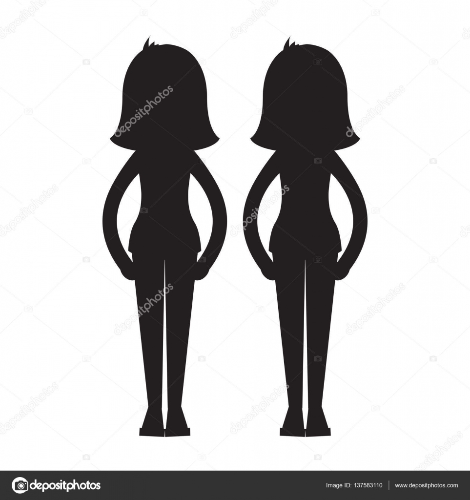 Twins cartoon characters silhouette Stock Vector Image by ©AnSim #137583110