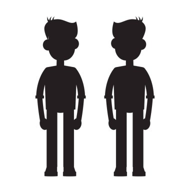 twins cartoon characters silhouette clipart
