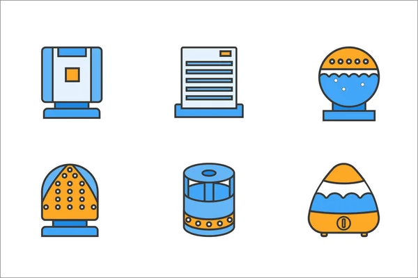 Lucht bevochtiger icons set — Stockvector