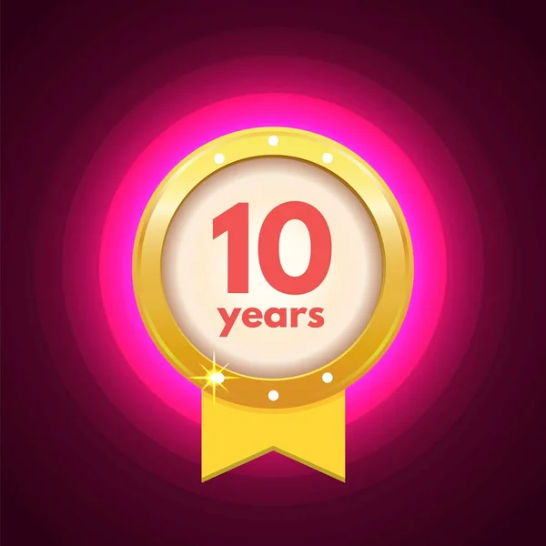 Aniversario 10 años icono — Vector de stock