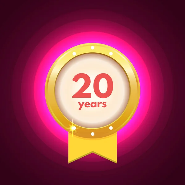 Aniversário ícone de 20 anos — Vetor de Stock