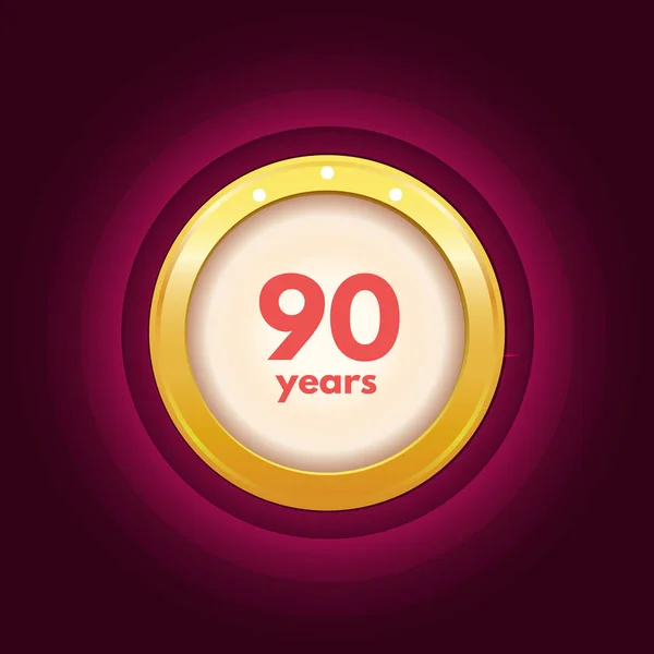 Aniversario 90 años icono — Vector de stock