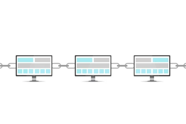 Концепция баз данных Blockchain — стоковый вектор