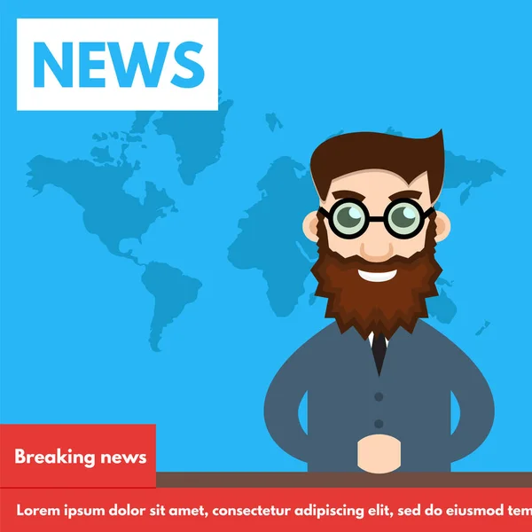 Breaking news Tv képernyő-elrendezés — Stock Vector