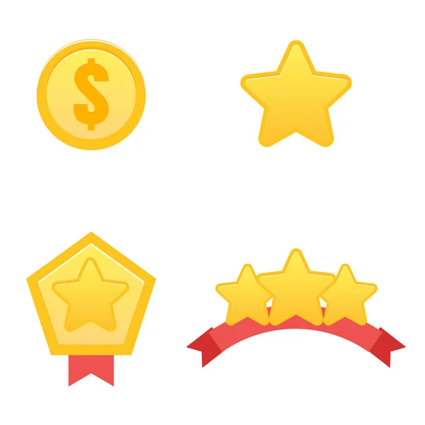 Game bonus icons set — Stock Vector
