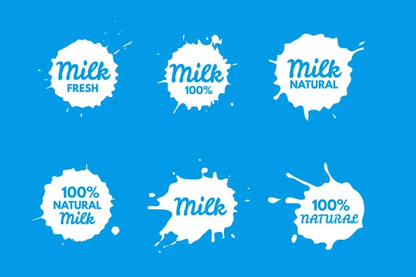 Insignias Set de leche — Vector de stock