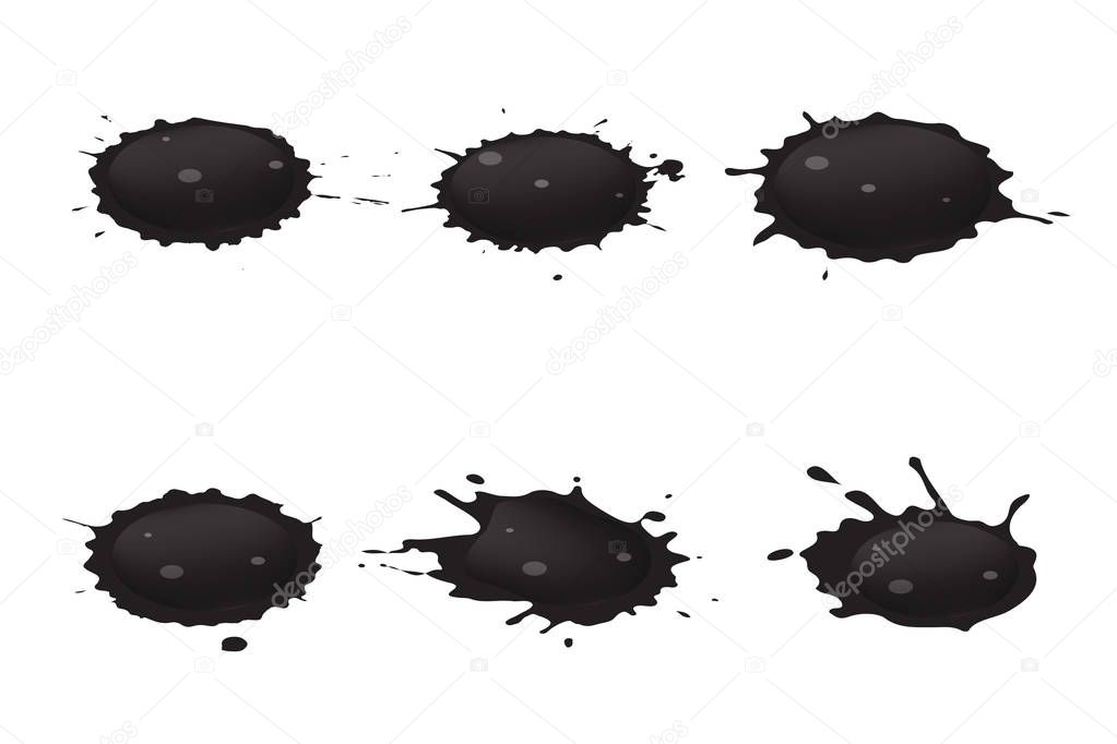 spilled oil drops