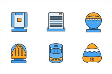 air ionizers icons set clipart