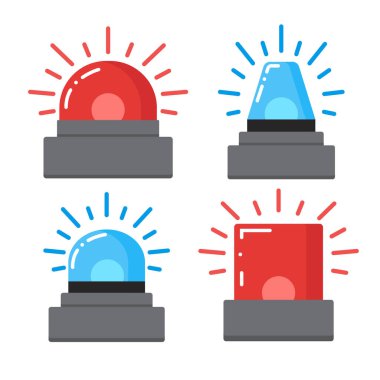 Acil durum Icons set yanıp sönen kırmızı
