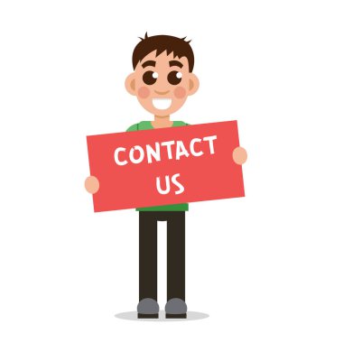 çocuk çizgi film karakteri holding poster