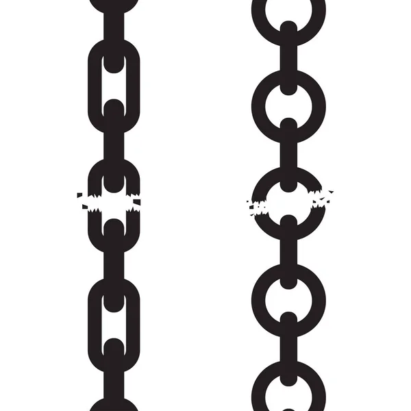 Yırtık kırık zincirler seti — Stok Vektör