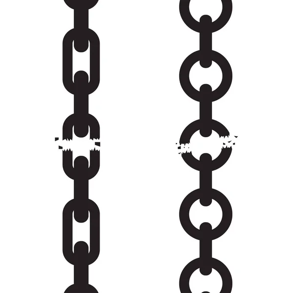 Broken torn chains set — Stock Vector