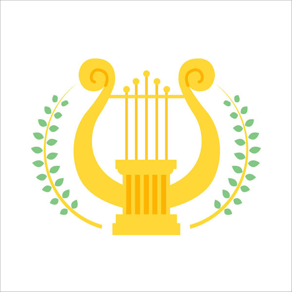 Music school logo with lyre