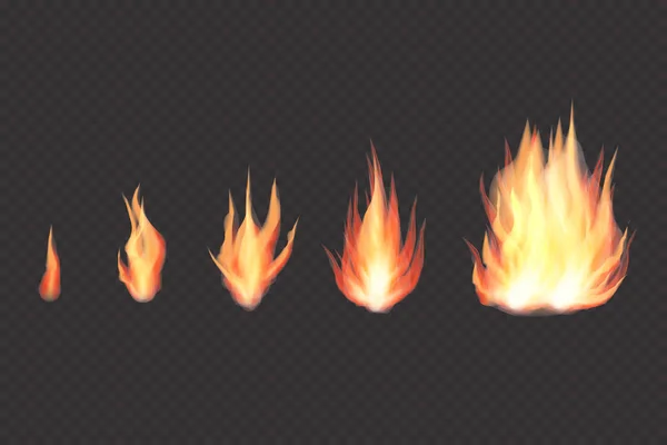 Tűz láng ikonok beállítása — Stock Vector