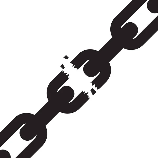 Broken torn chain — Stock Vector