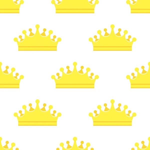 Golden crowns seamless pattern — Stock Vector