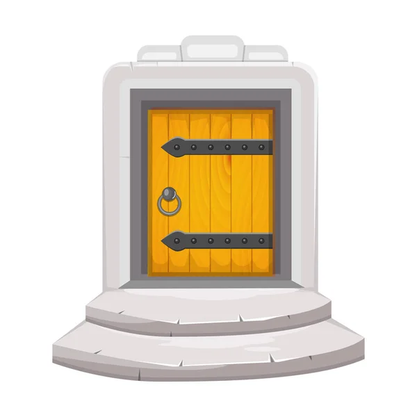 Средневековая деревянная дверь — стоковый вектор