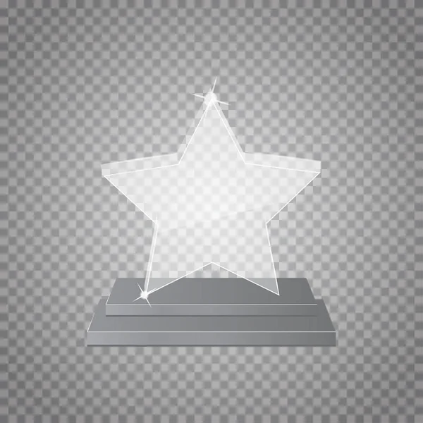 Trofeo de vidrio icono de premio — Vector de stock