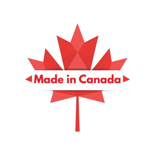 Баннер "Сделано в Канаде" с национальным флагом — стоковый вектор