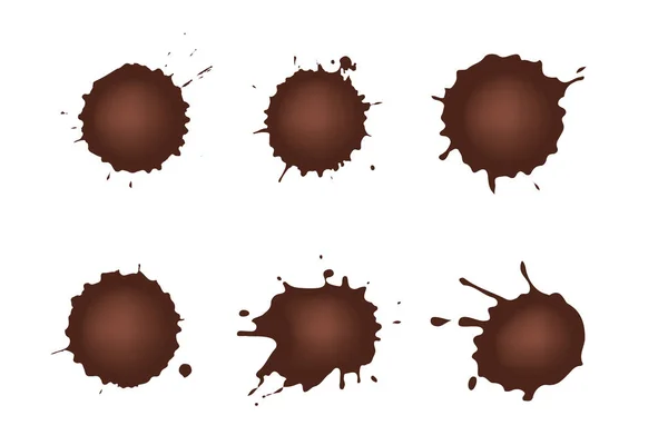 Conjunto de manchas de chocolate — Vector de stock