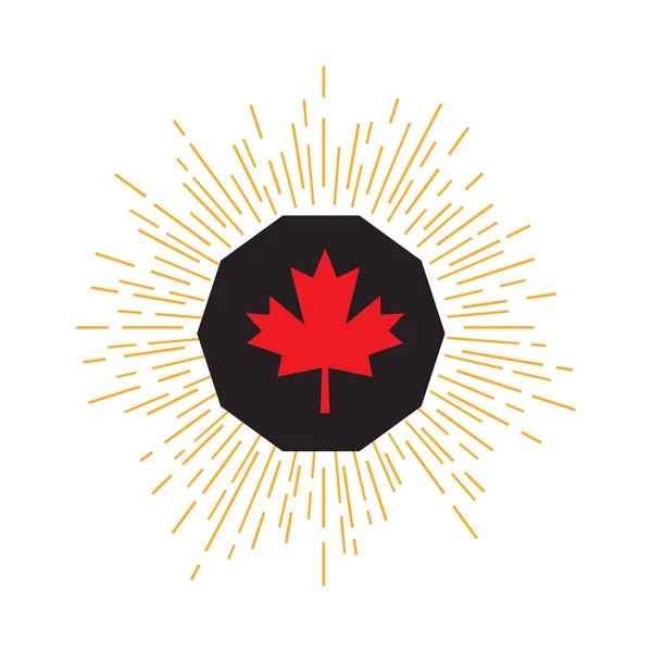 Feito no Canadá banner com bandeira nacional — Vetor de Stock