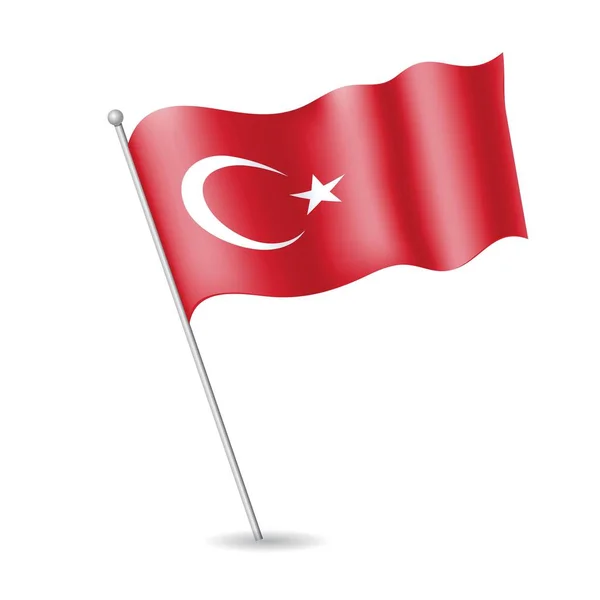 Török zászló, zászlórúd — Stock Vector