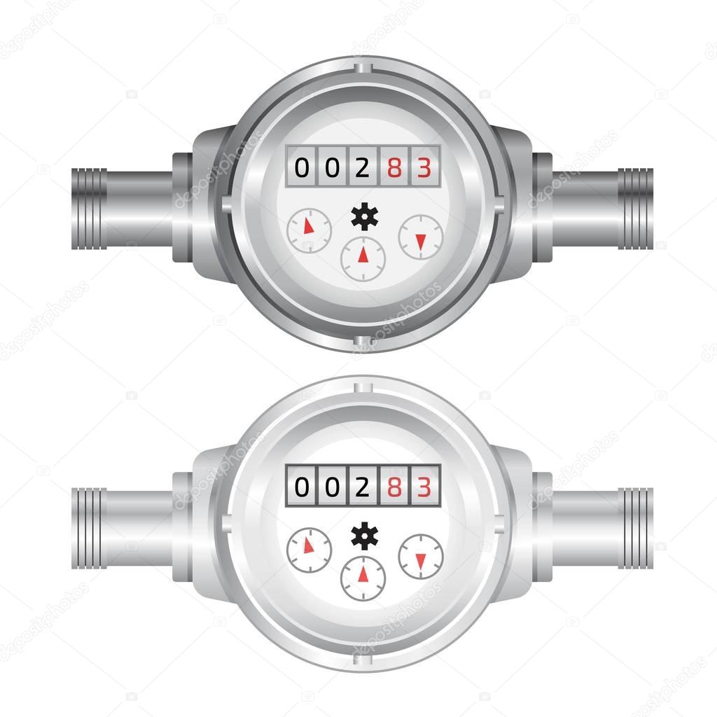 Analog water meter icons