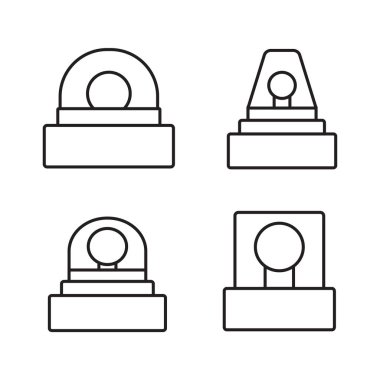 Acil durum Icons set yanıp sönen kırmızı