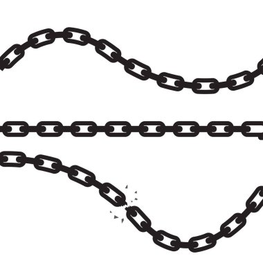 Broken torn chain clipart