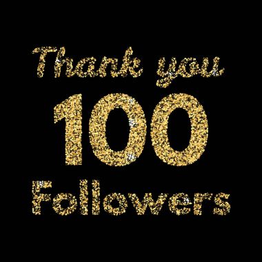 Teşekkür ederim 100 takipçileri afiş