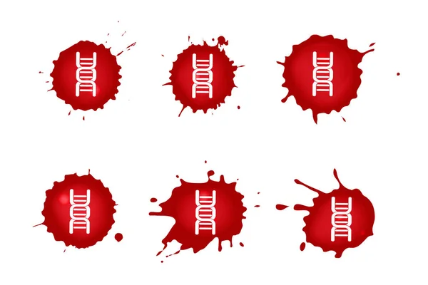 Conjunto de ícones de sangue DNA —  Vetores de Stock