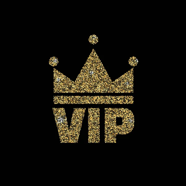 VIP club logo with golden glitter — Stock Vector