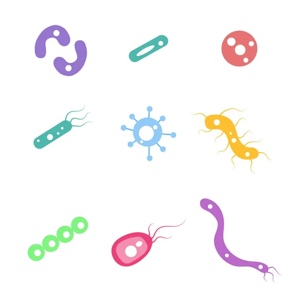 Germs icons set — Stock Vector