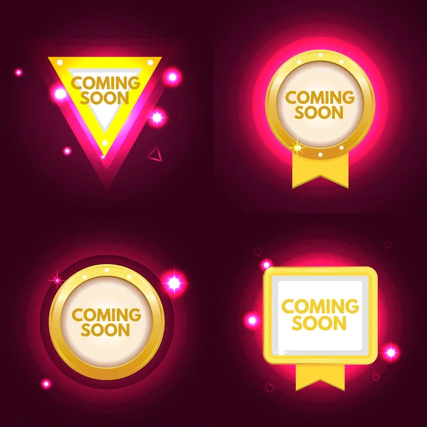 Coming soon banners set — Stock Vector