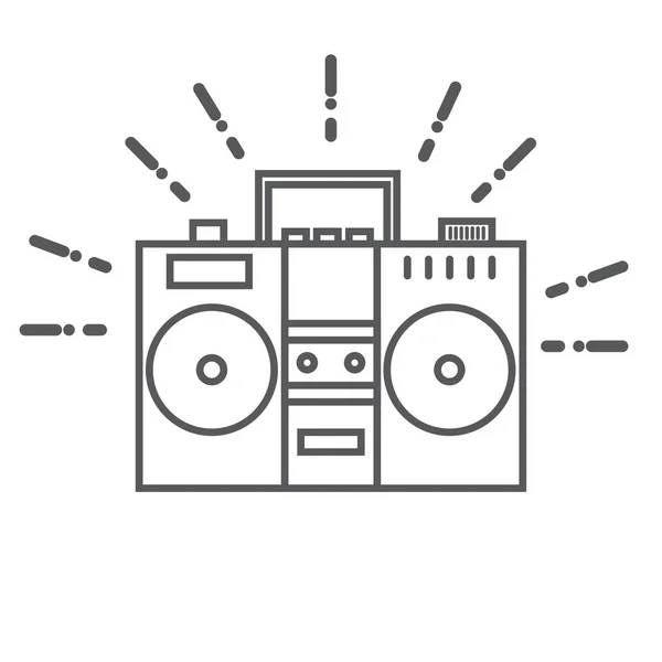 Retro cassetterecorder pictogram — Stockvector