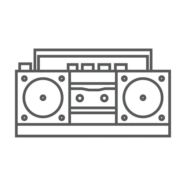 Retro cassetterecorder pictogram — Stockvector