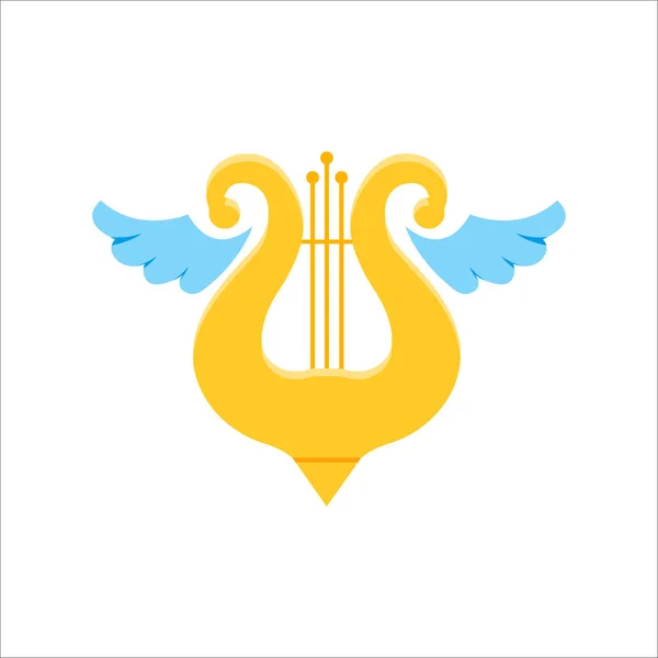 Zene iskola logo a Lant — Stock Vector