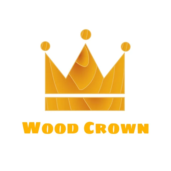Wooden crown icon — Stock Vector