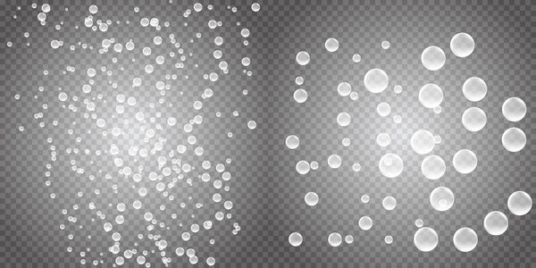 Effervescent water with fizzing bubbles