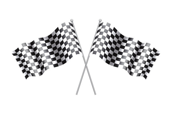 black and white checkered flags