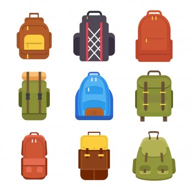 arka çantalar renkli simgeler kümesi