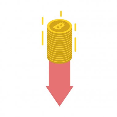  Cryptocurrency Bitcoin decline concept clipart