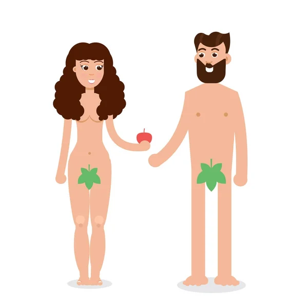 Персонажи мультфильмов об Адаме и Еве — стоковый вектор