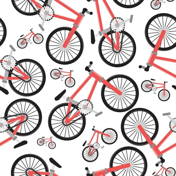 Płynny wzór z rowerami — Wektor stockowy
