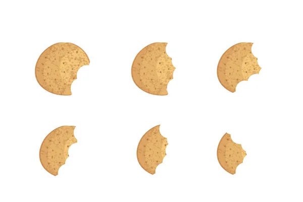 Gebissene Chip-Cookies — Stockvektor