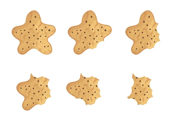 Набір печива з чіпсами Bitten — стоковий вектор
