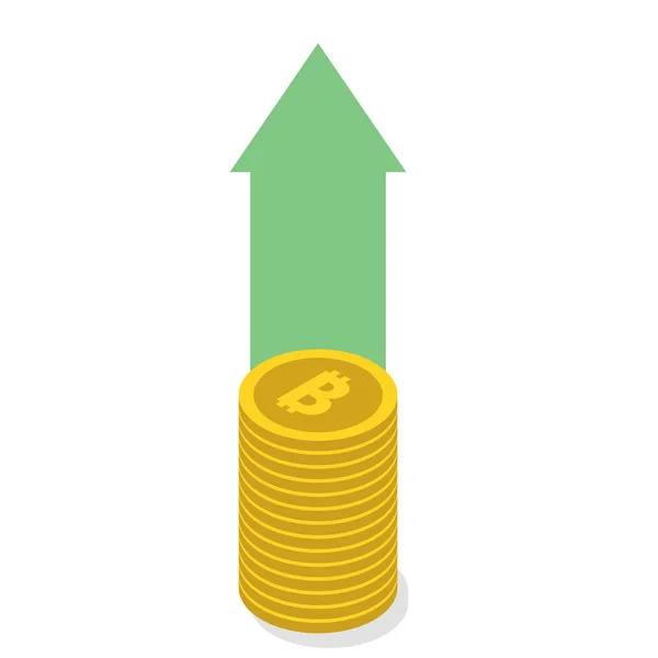 Crypto-monnaie Bitcoin concept de croissance — Image vectorielle