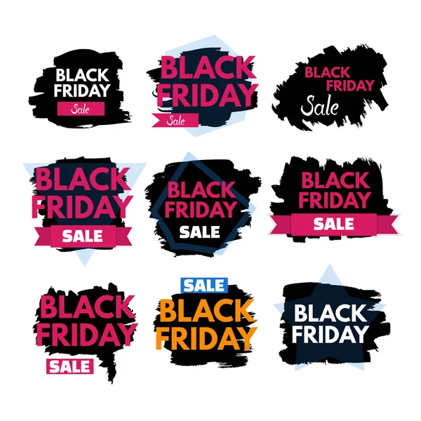 Bannières de vente Black Friday — Image vectorielle